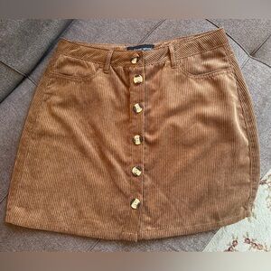 Ambiance Corduroy Mini Skirt in Brown Size L